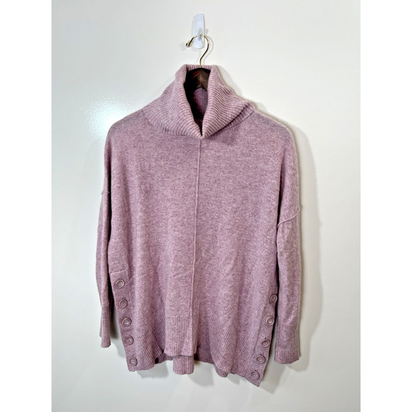 Cynthia Rowley Womens 2-Ply Cashmere Turtleneck Sweater Sz S Lavender Minimalist - Picture 1 of 9